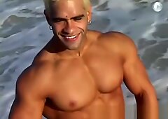 Gay Bodybuilder Joshua Fred! Thong on the beach!