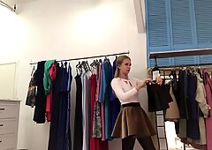 Maturbating in fitting room - She needs a big dick to get satisfied !