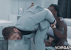 Black gay eating his married boss'_s ass - interracial gay sex