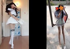 T. asiatisk tjej show,18yo babe sexig sötnos vänster eller höger part2