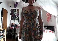 Short hair tattoos, desi in short dress, recent