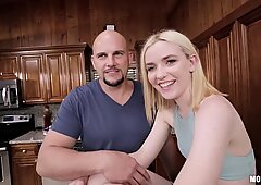 After sucking Maddie Winters is ready for hard sex on the kitchen table
