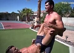 Muscle gay bareback with facial
