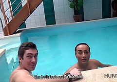 HUNT4K. Cuckold swims while handsome stranger has fun with his girl